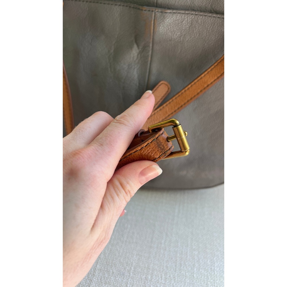 Fossil Collette Coconut Pebbled Leather Crossbody Bag Tri-Color Cream Grey Brown - Picture 9 of 11